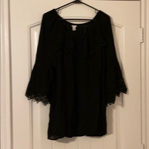 Black flare arm shirt